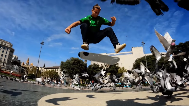 Skateboarding en slow motion en España